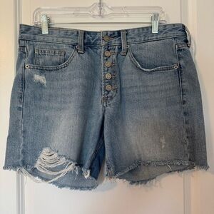 Lucky Brand Women's Boyfriend Distressed Button Fly Size 8 Jean Shorts